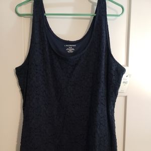 NWT Lane Bryant Lace Tank Top Navy Blue - 18/20